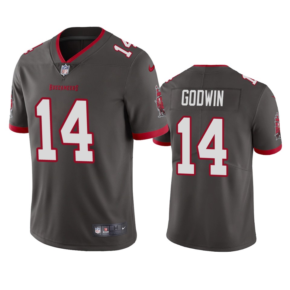 Tampa Bay Buccaneers Men Nike NFL #14  Chris Godwin Pewter 2020 Vapor Limited Jersey->tampa bay buccaneers->NFL Jersey